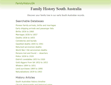 Tablet Screenshot of familyhistorysa.org